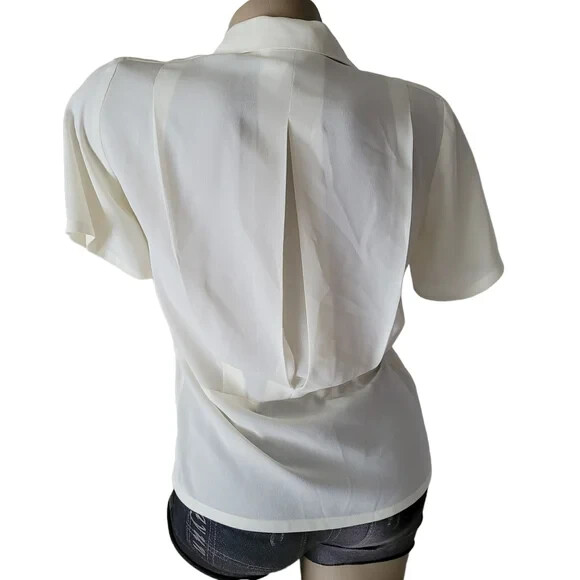 Claude Bennett Petites Button Front Shirt Double Patch Pockets Size 2