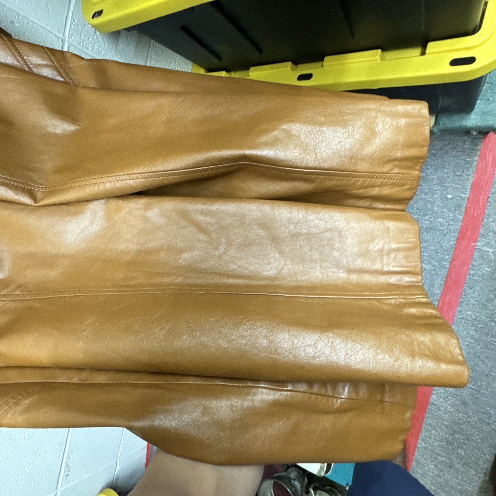 Vintage 70s The Tannery Women’s Leather Trench Coat Brown, Not Sure On Size.nice