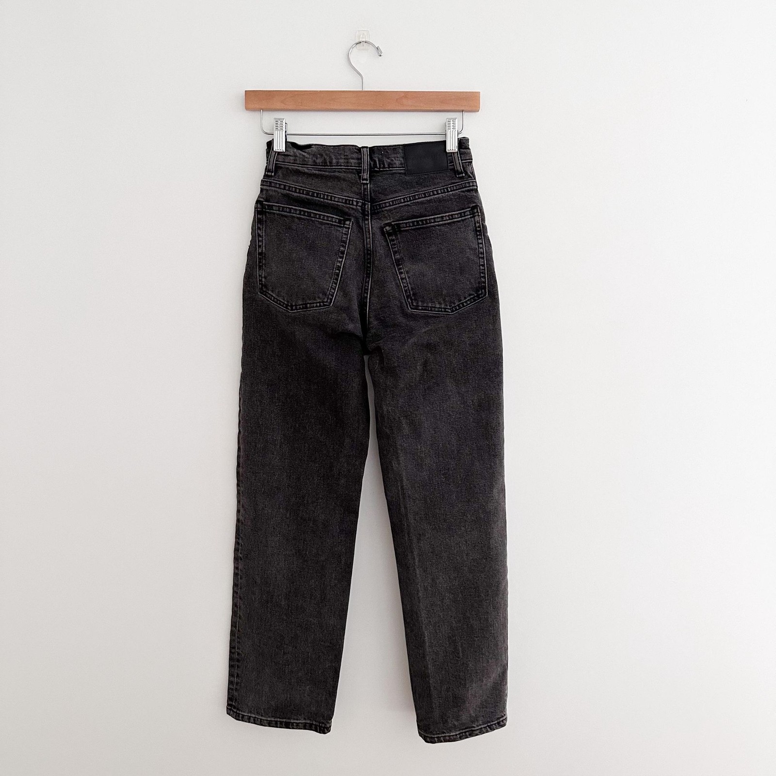 Everlane The Way High Jean Washed Black High Rise Straight Leg Size 24
