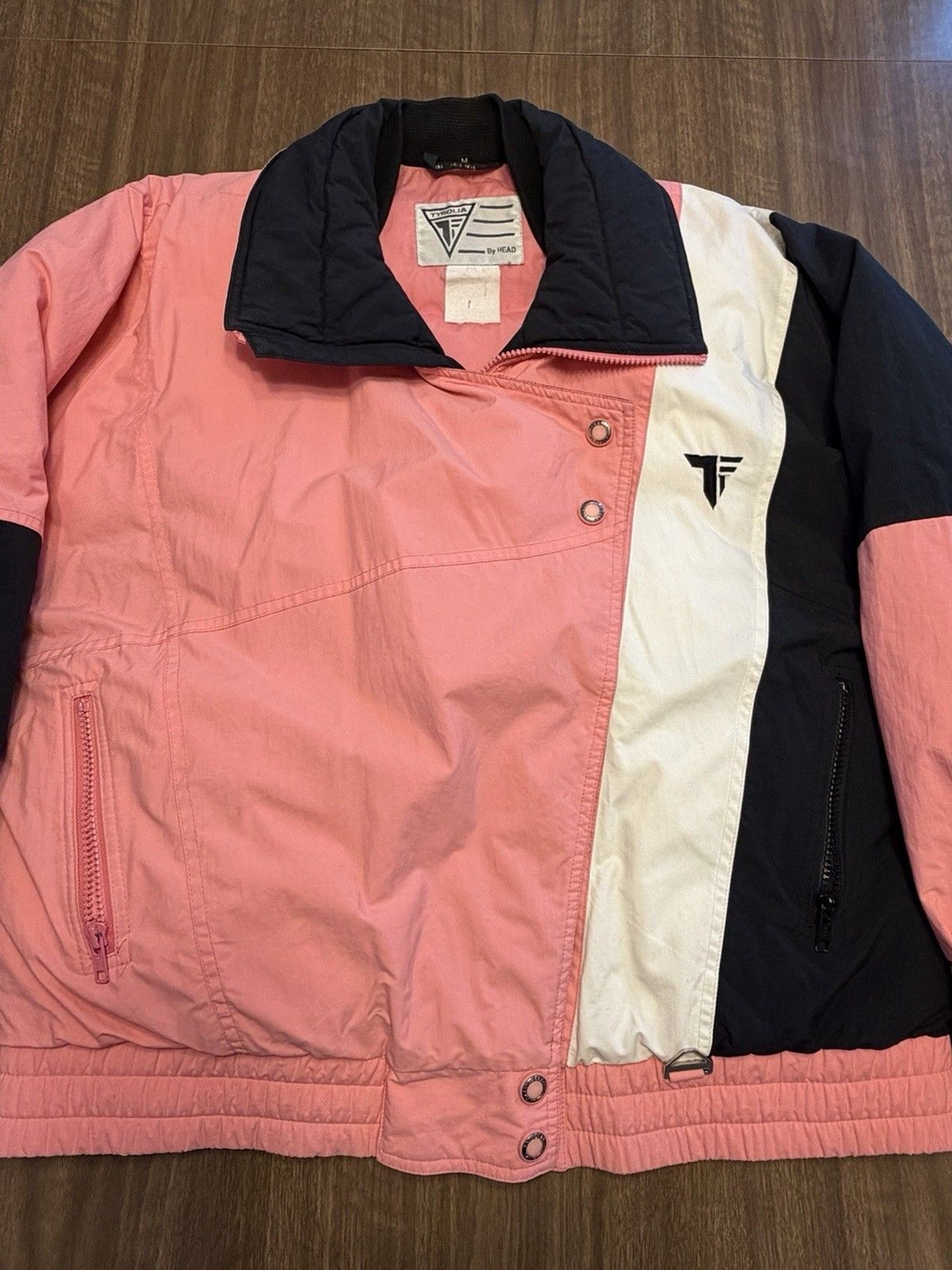 Vtg 80s 90’s Tyrolia By Head Pink Black Block Ski Jacket Sz Ladies M