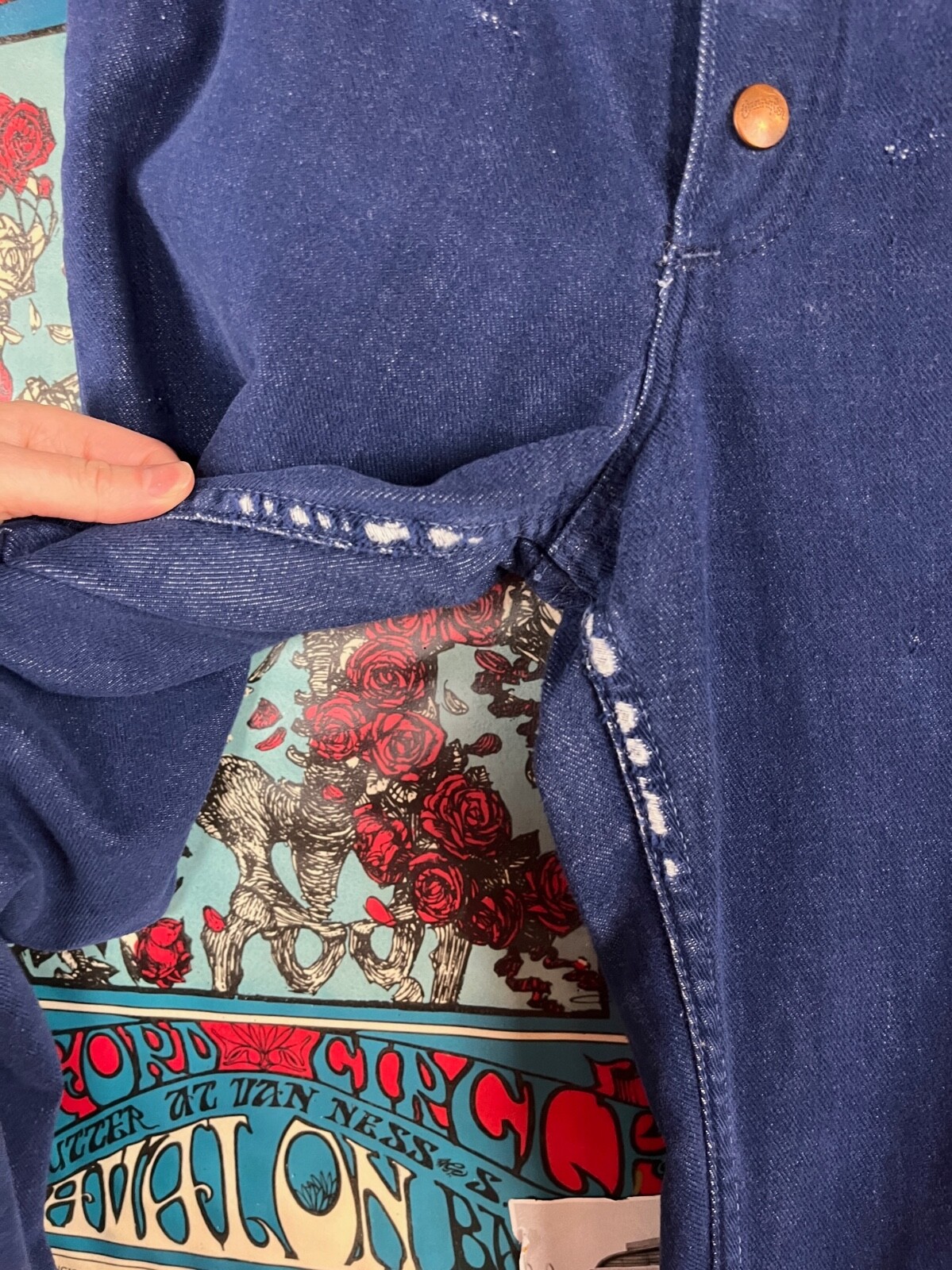 Vintage 70s Dark Wash Junior Low Rise Wrangler Bell Bottom Denim Flares 28×29