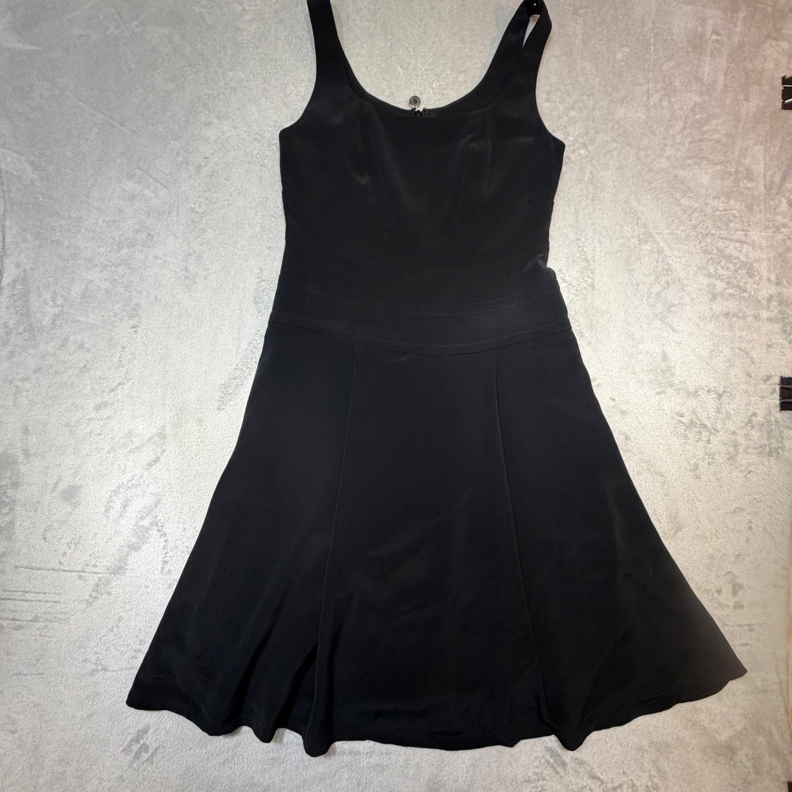 Vintage Worth Little Black Dress Sleeveless Fit Flare 90 Quiet Luxury minimalist