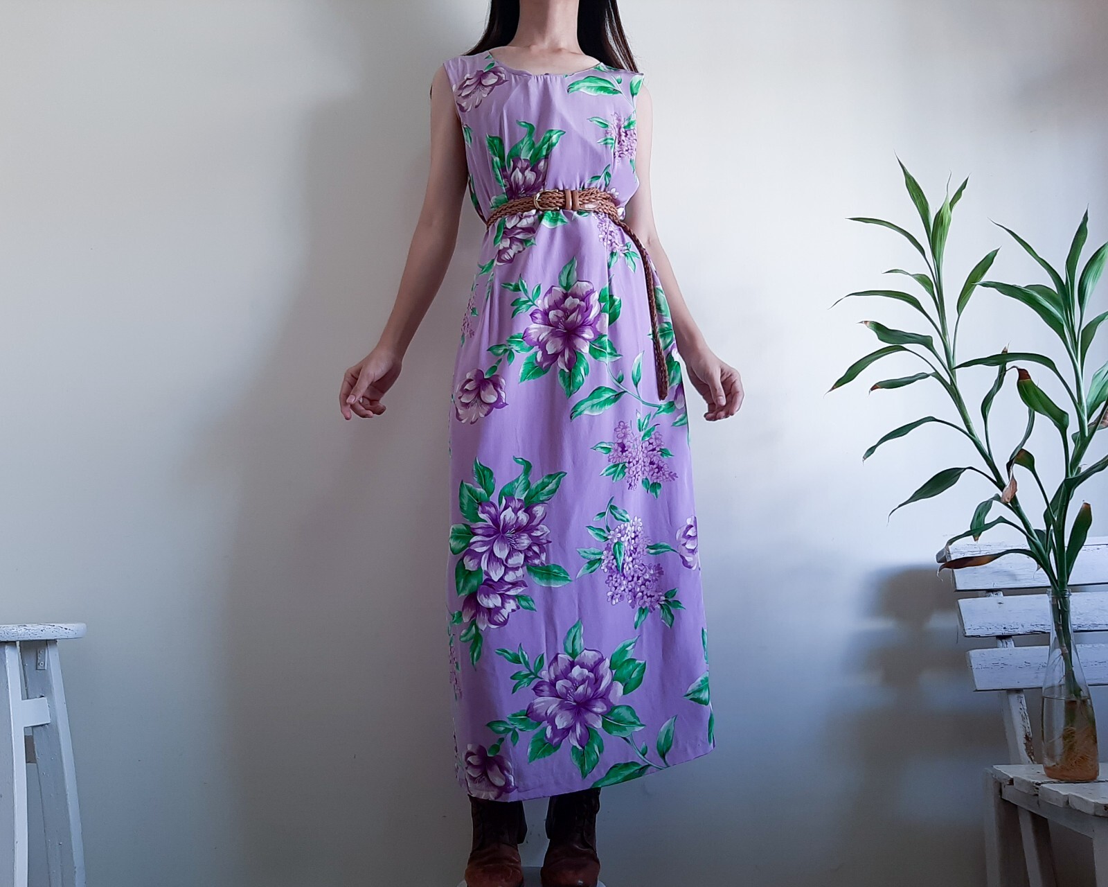 METRO STYLE Purple Floral 100% Silk Dress Jacket Set 2 Piece set Size 16 Size XL