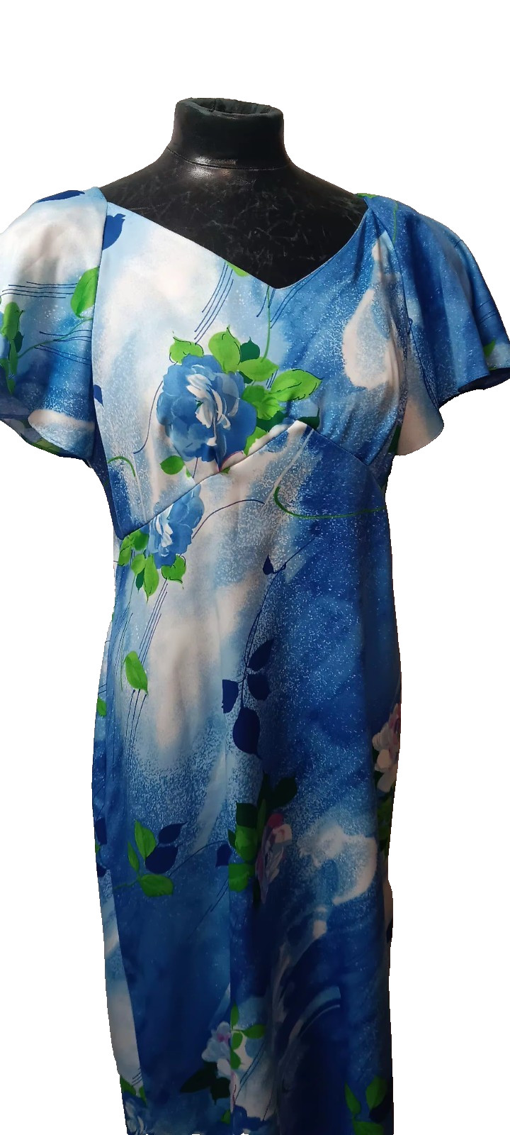 Vtg POMARE OF Tahiti HAWAIIAN DRESS TROPICAL MAXI SZ L xl