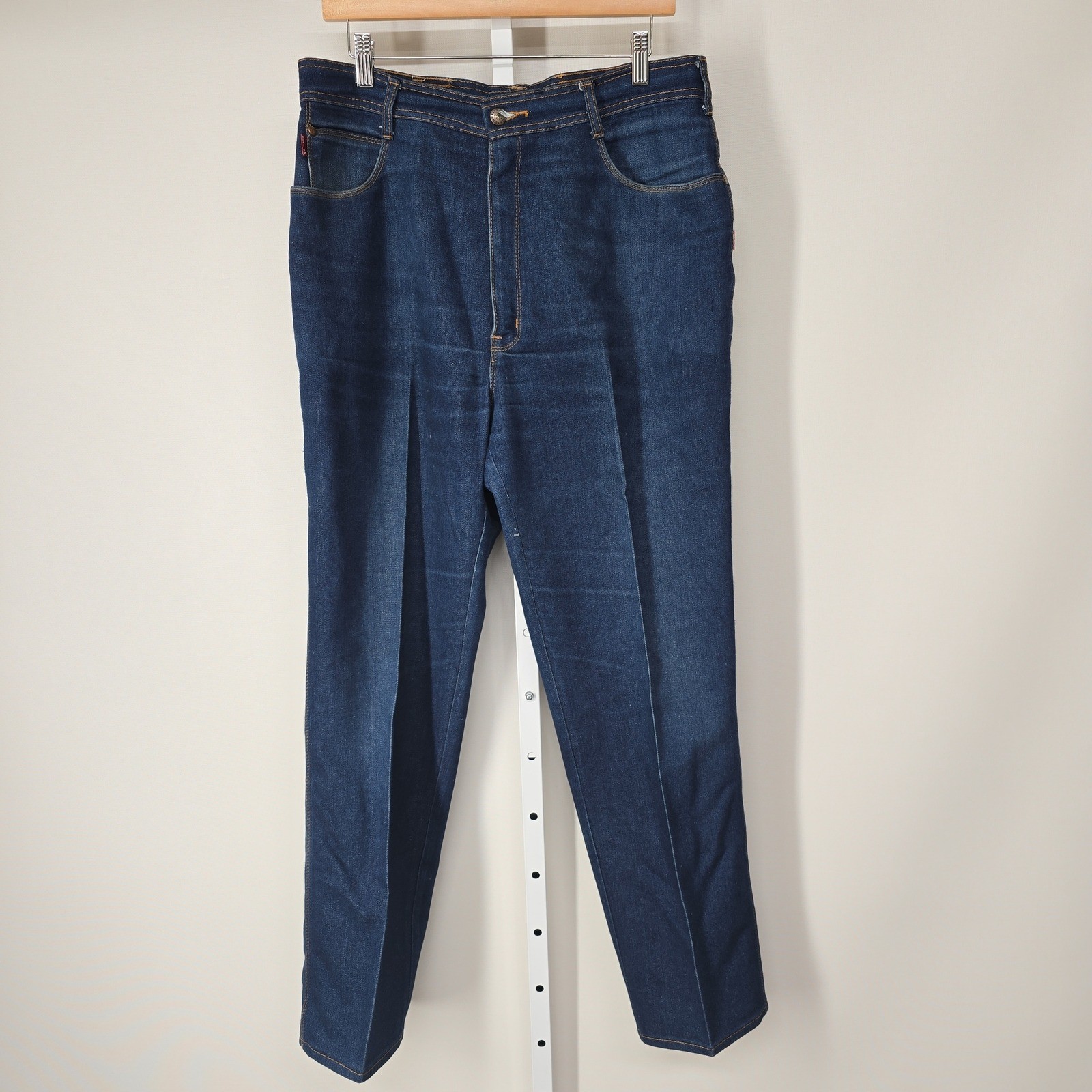 Vintage Braxton Stretch Jeans High Rise Dark Wash Embroidered Pocket 34/20
