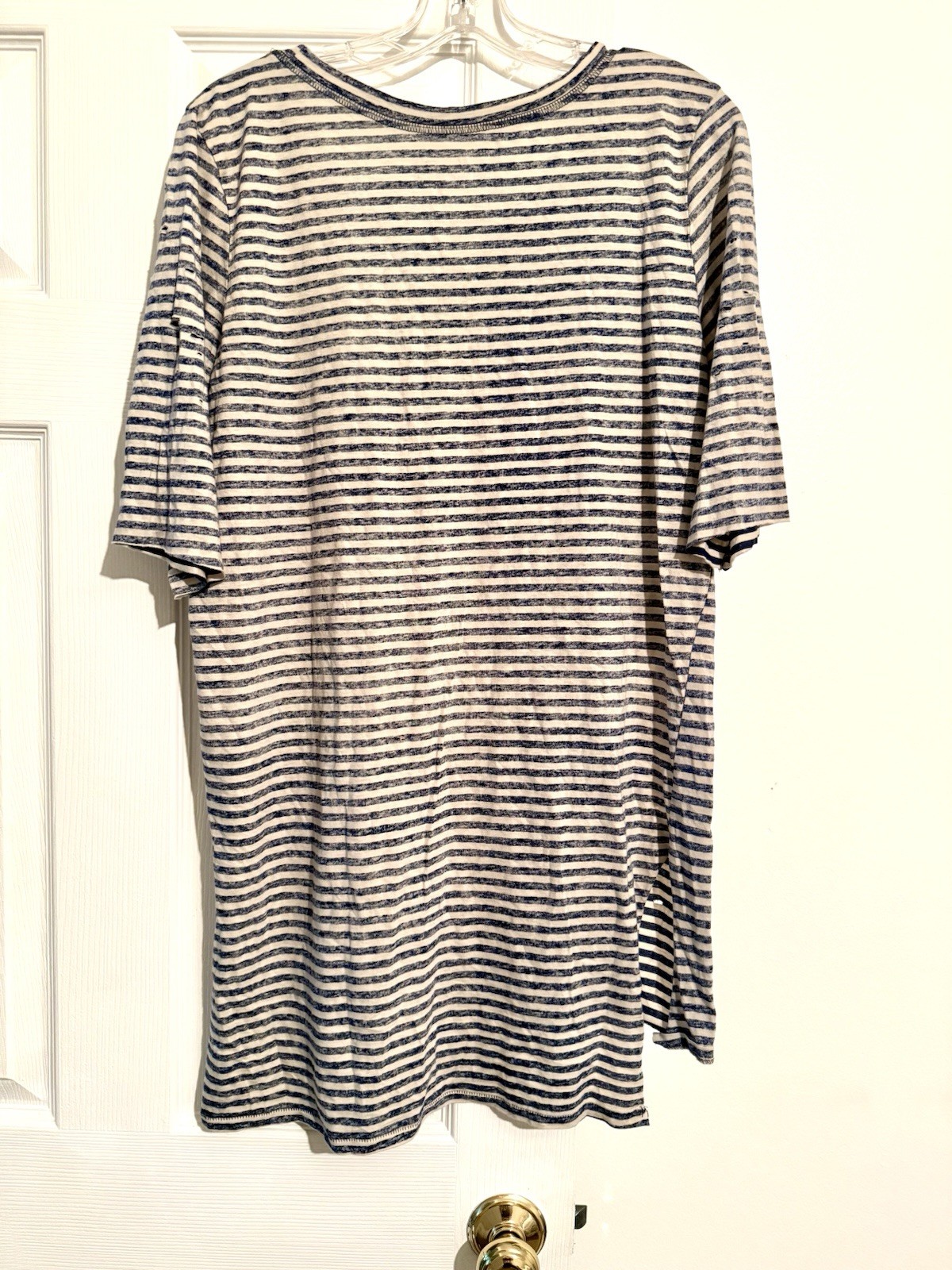 VTG We The Free USA Oversize T-Shirt Striped Distressed Cotton Women L/G