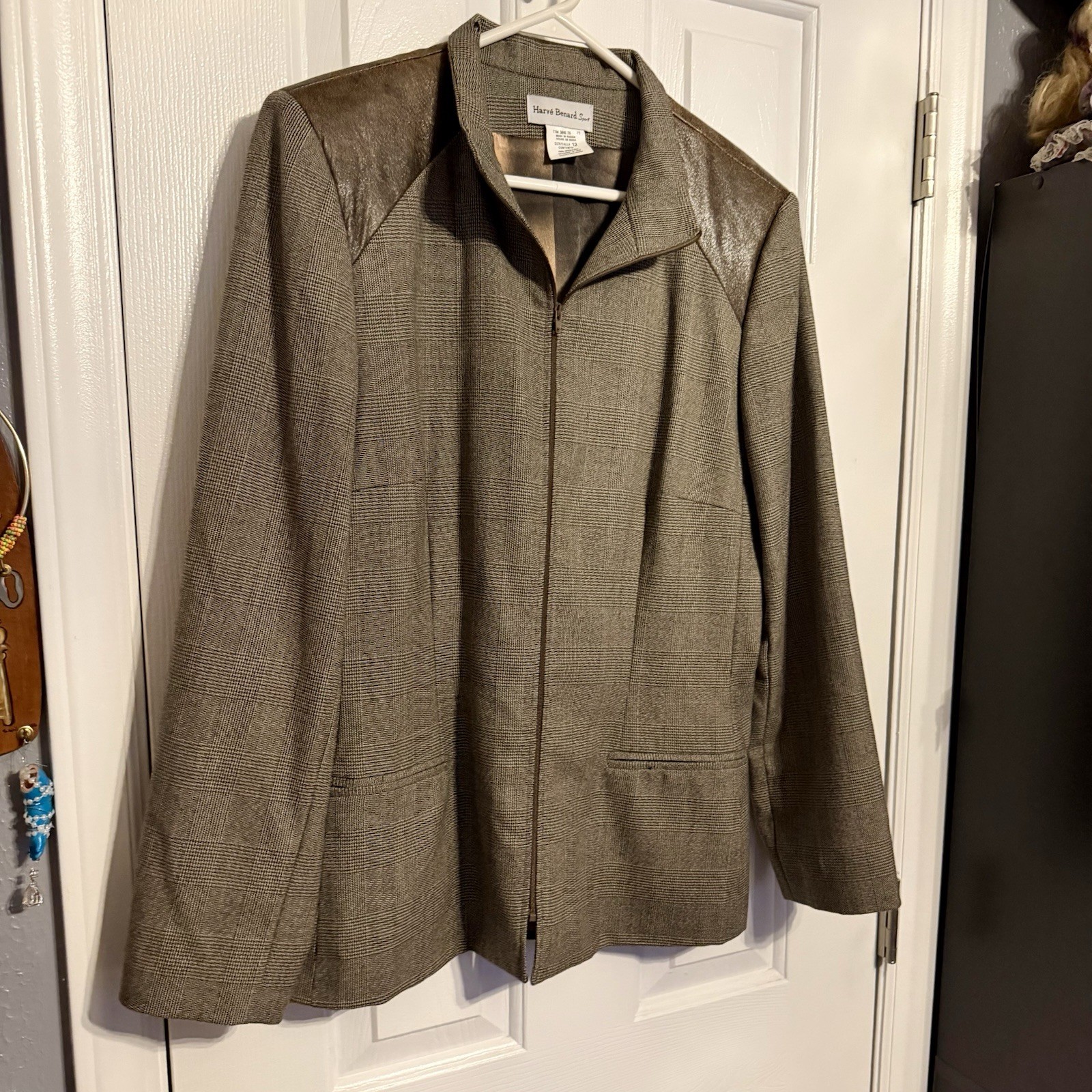 Vintage Harve Benard Wool Full Zip Blazer Jacket Womens 12
