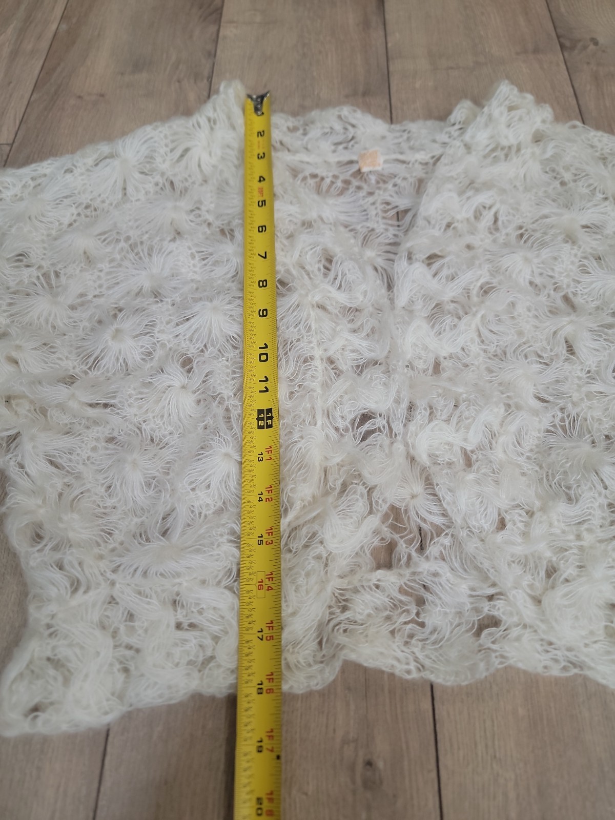 VTG’70s Made in Japan Hand Made Acrylic Crochet Bolero Victorian Style Cardigan.