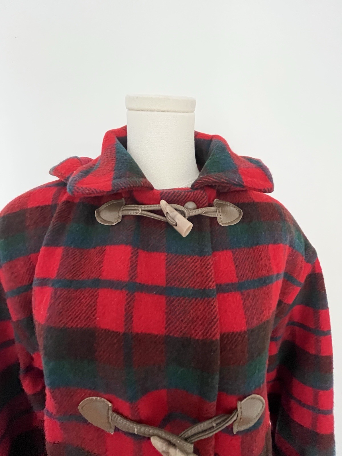Vintage Talbots Wool Coat Size 10 Plaid Hooded Made in USA Union Made FAST SHIP