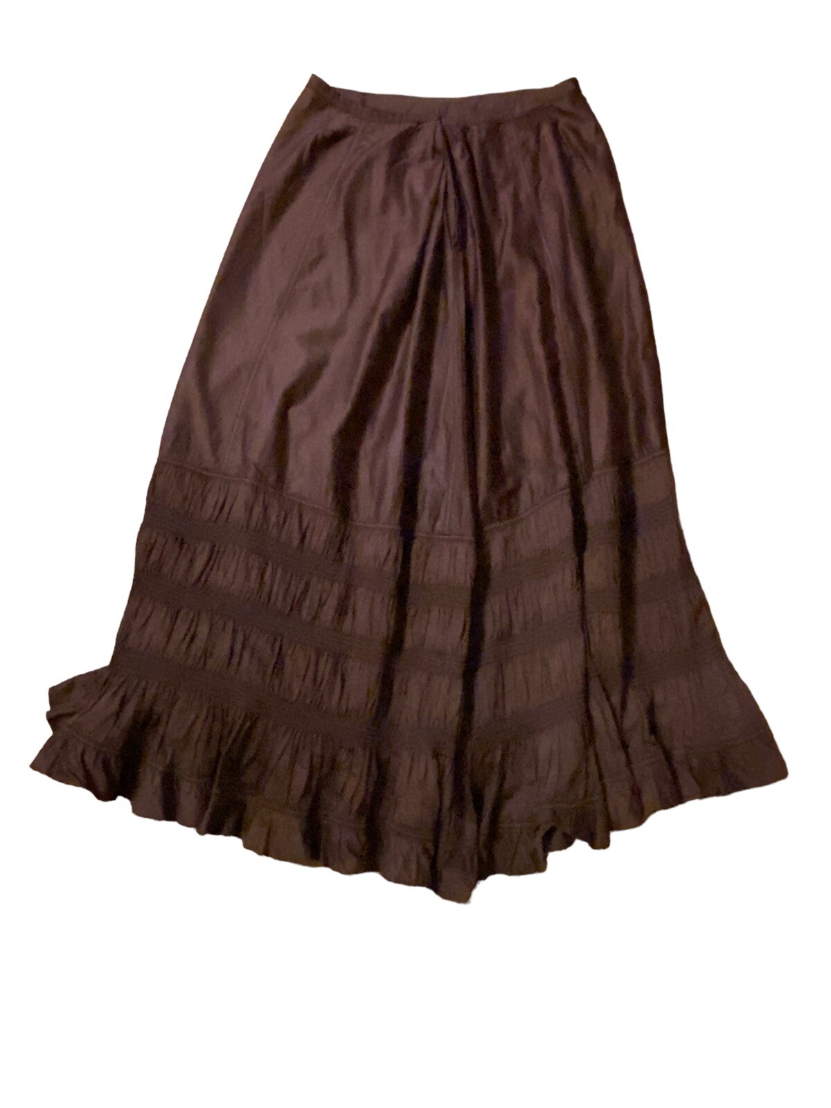Antique Victorian Edwardian Petticoat Skirt Slip Brown Vintage 1890s-1900s