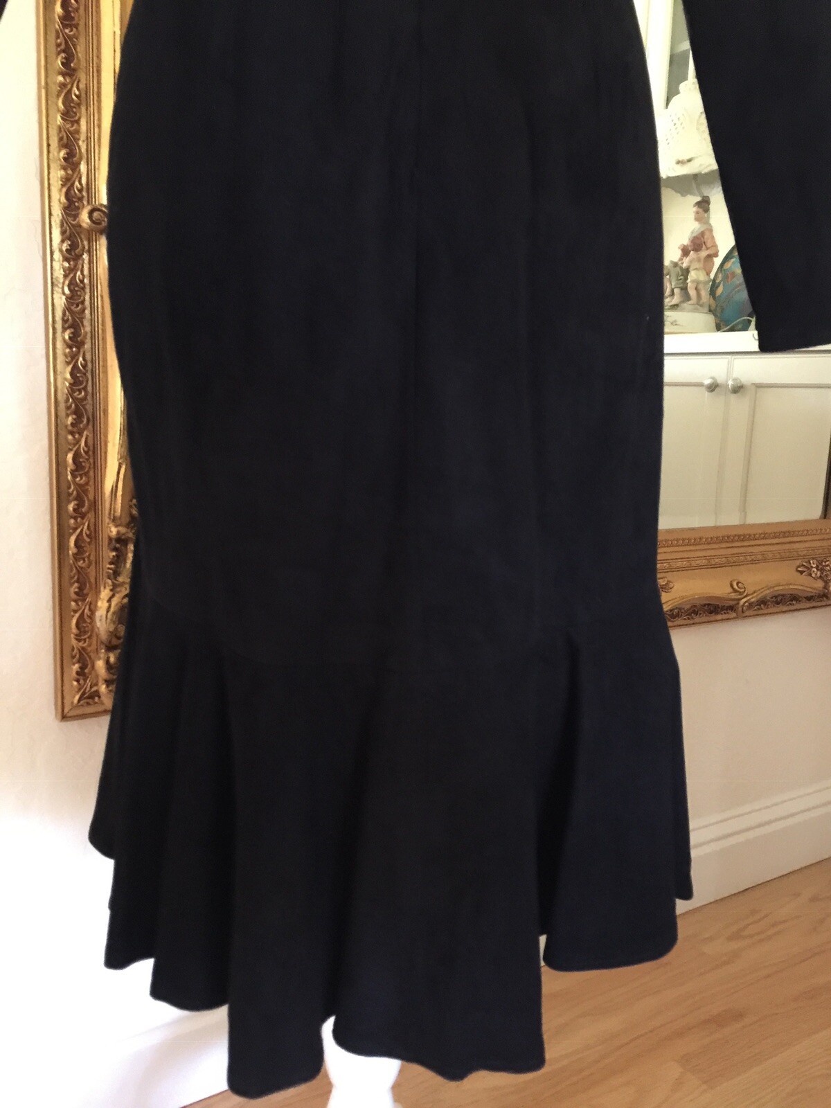 1980’s Vintage Black Suede Evening Dress By Vakko