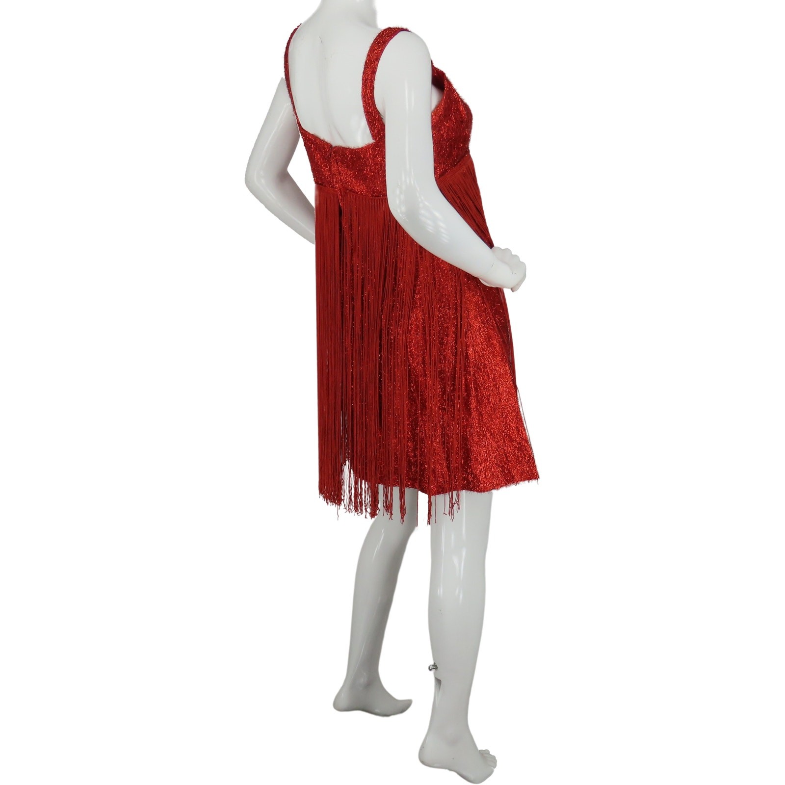 Vintage Tassel Tinsel Showgirl Stage Party Cocktail Fringe Gatsby Flapper Dress