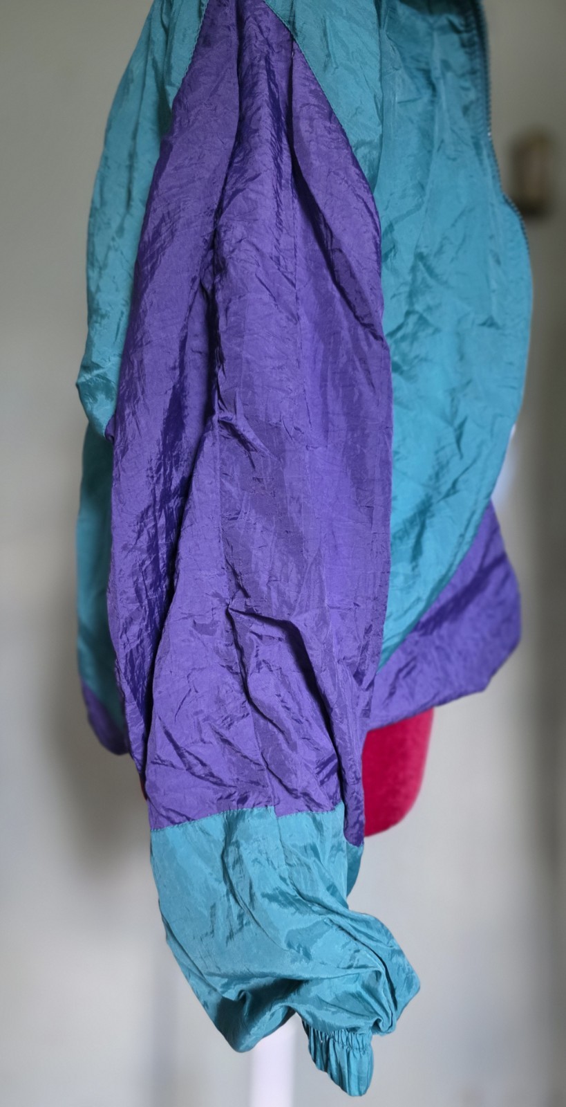 VTG Wilson 80’s Color Block Track Windbreaker Jacket SZ SM Purple Green White 🎾