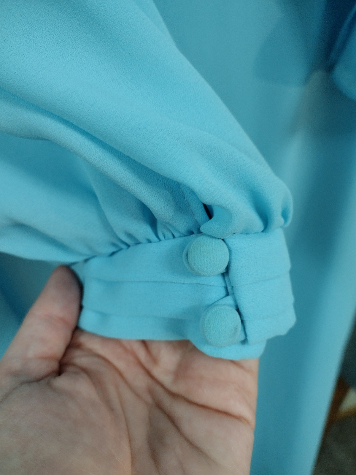 Vtg 70s Ice Blue Maxi Dress 16 1/2 Sheer Cardigan Jacket Made USA Formal Wedding