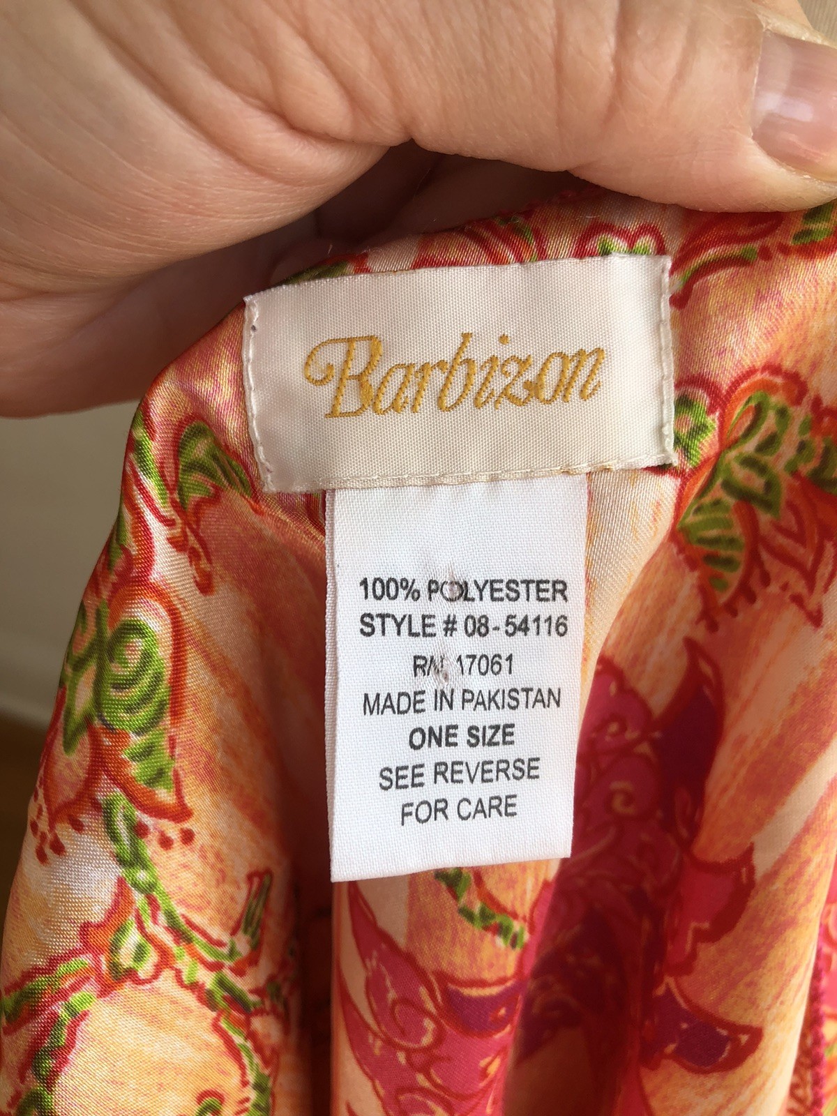 STUNNING VTG BARBIZON Pink & Orange Silky Satin Caftan Dress SZ O/S