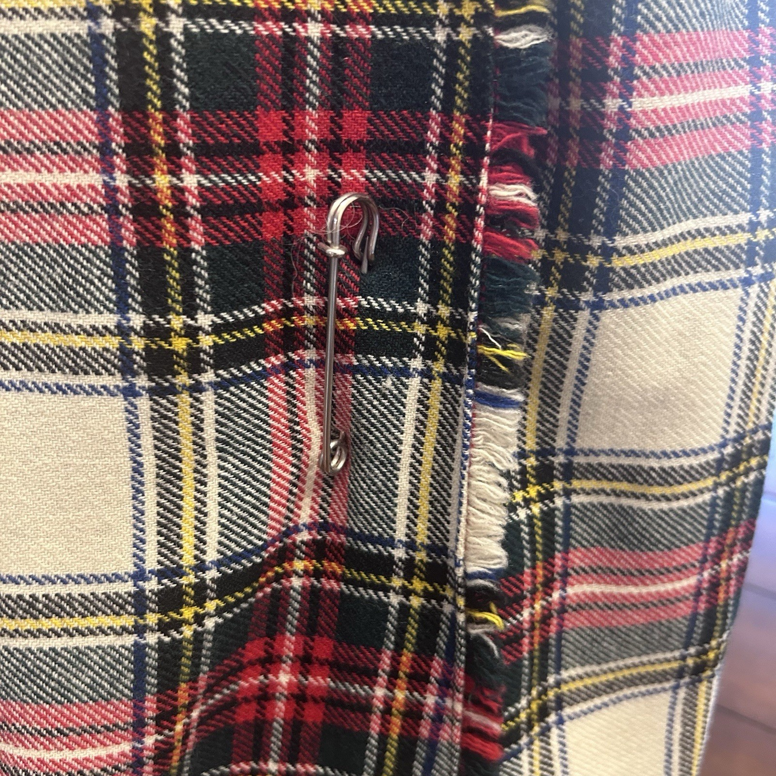 VTG Harrods Red Tartan Maxi Skirt Wool Old Money Plaid Academia Kilt Size 12