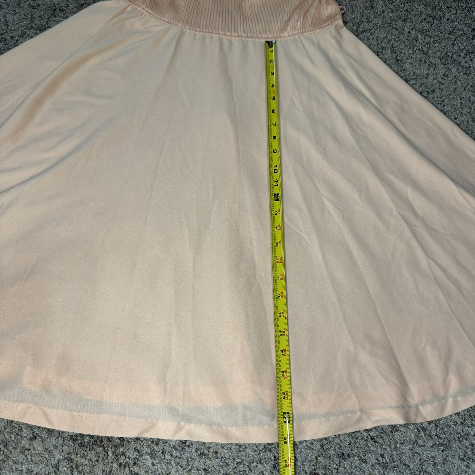 Vintage Queen’s Row Inc Size 18 Elastic Waist Dress Coral Flowy Skirt Cap Sleeve