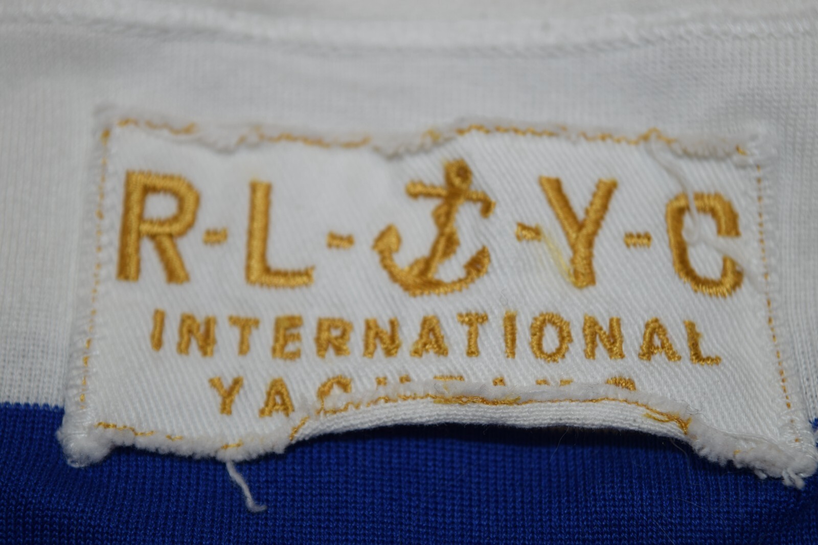 Vintage Ralph Lauren Top Size M 80s Blue White Stripe International Yacht Club
