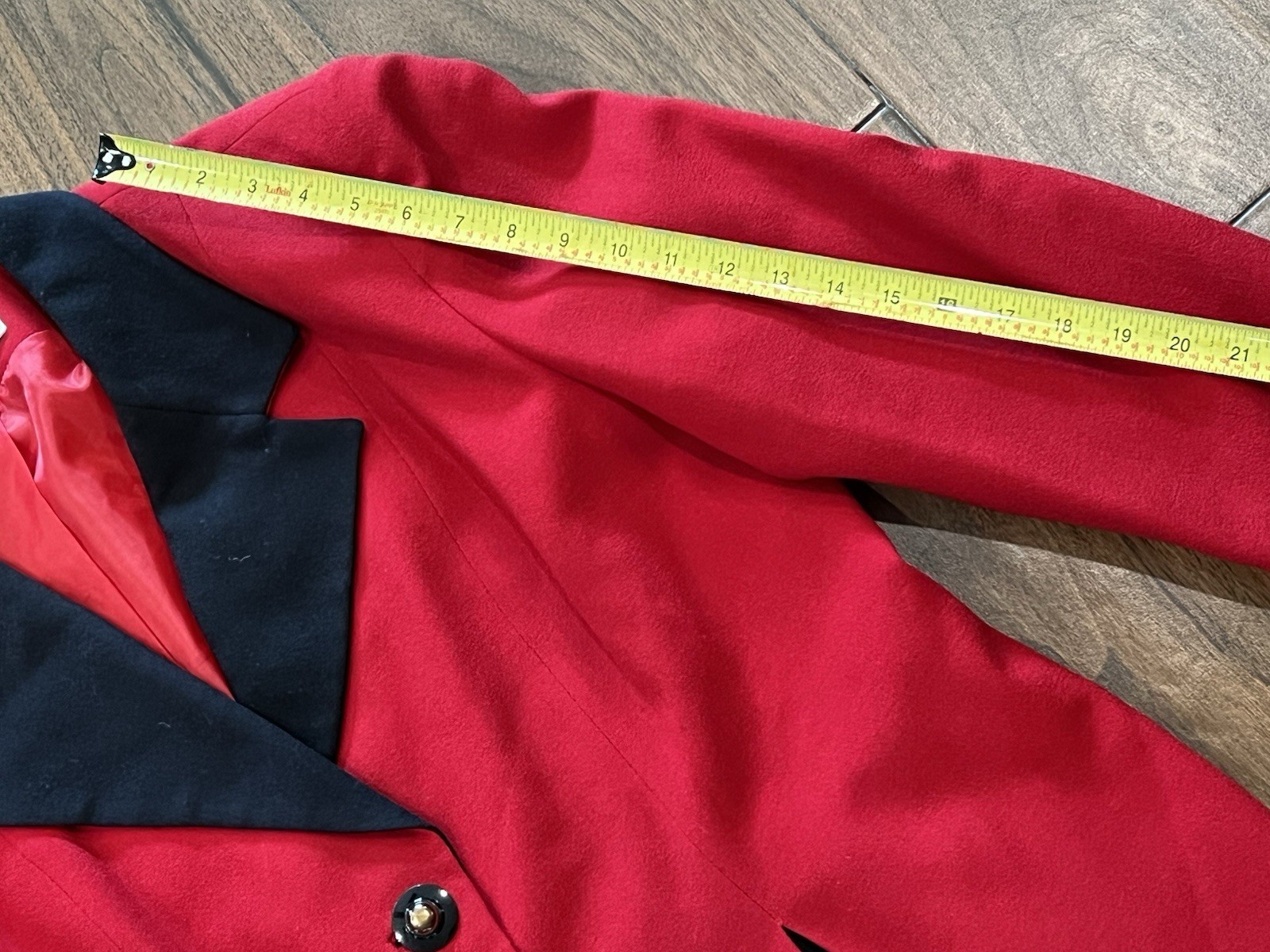 Vintage Lilli Ann Red Blazer Jacket Designer Wool Career Wear Fits Modern L/XL