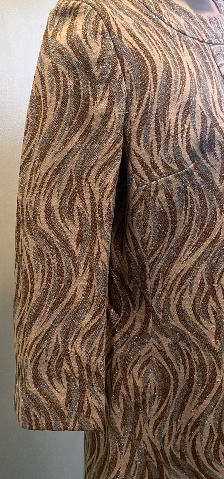 Vintage Kimberly Mid-century 1960’s Metallic Yarn Wool Dress