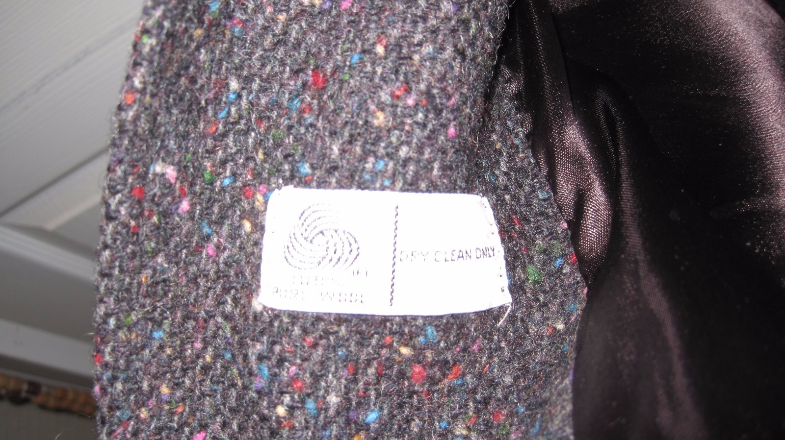 Vintage Tweed coat by BROMLEIGH in Charcoal gray with specks of color