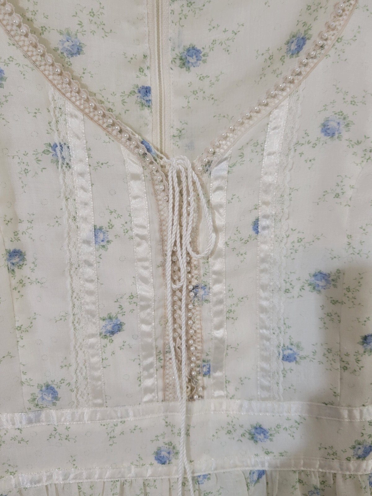 Vintage Floral Midi Fit & Flare Prairie Cottage Dress Full Circle Skirt Sz. 7/8