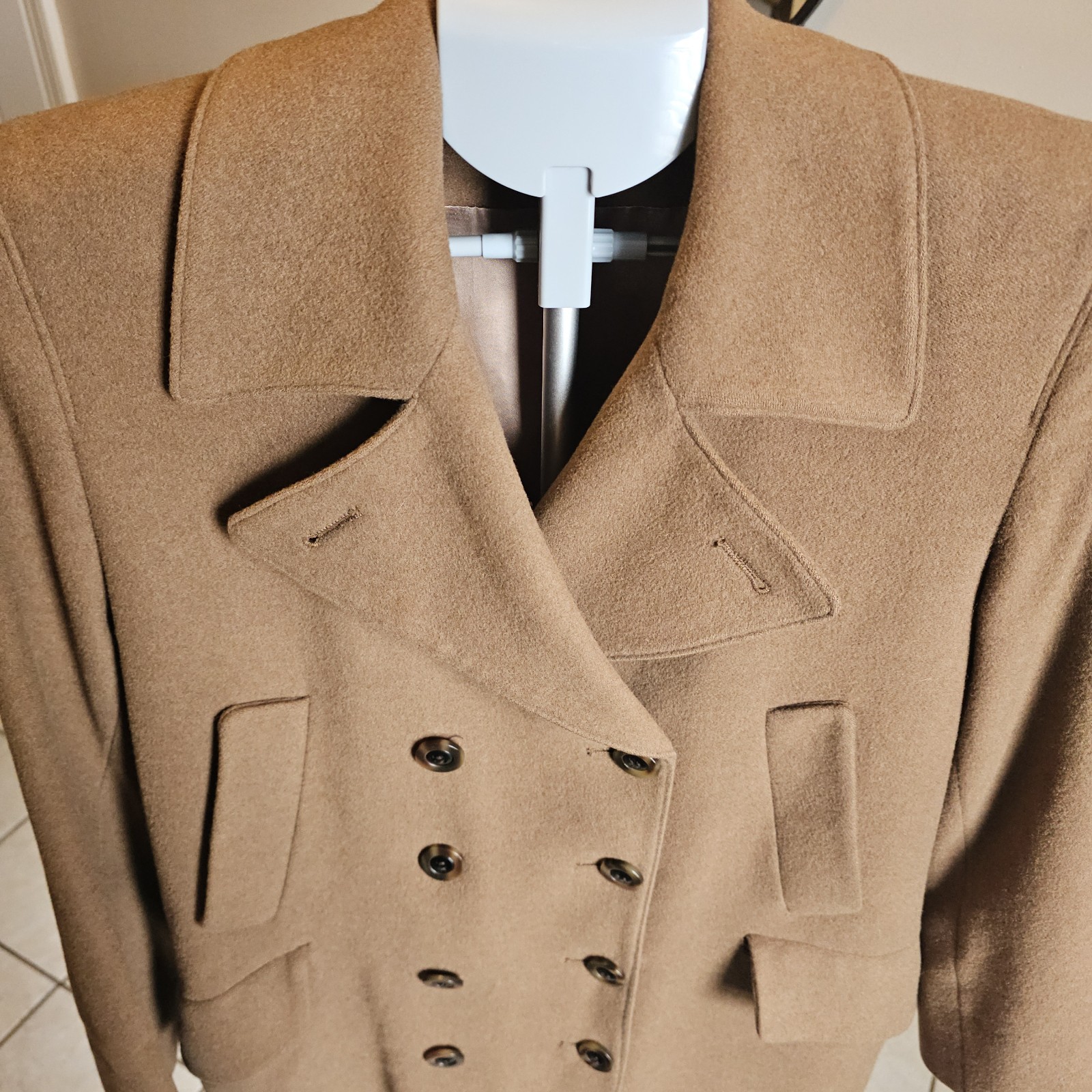 Vintage Fleurette Camel Hair Coat Womens Size 6 Union Made USA 70s 80s Brown