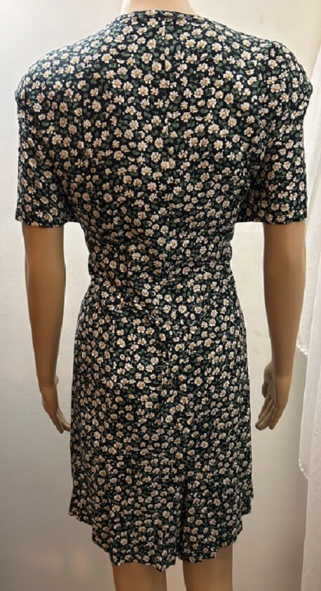 BRETT ALIXANDER Vintage 80s NWT Women’s Size 16 Black Flowered Button Up Romper