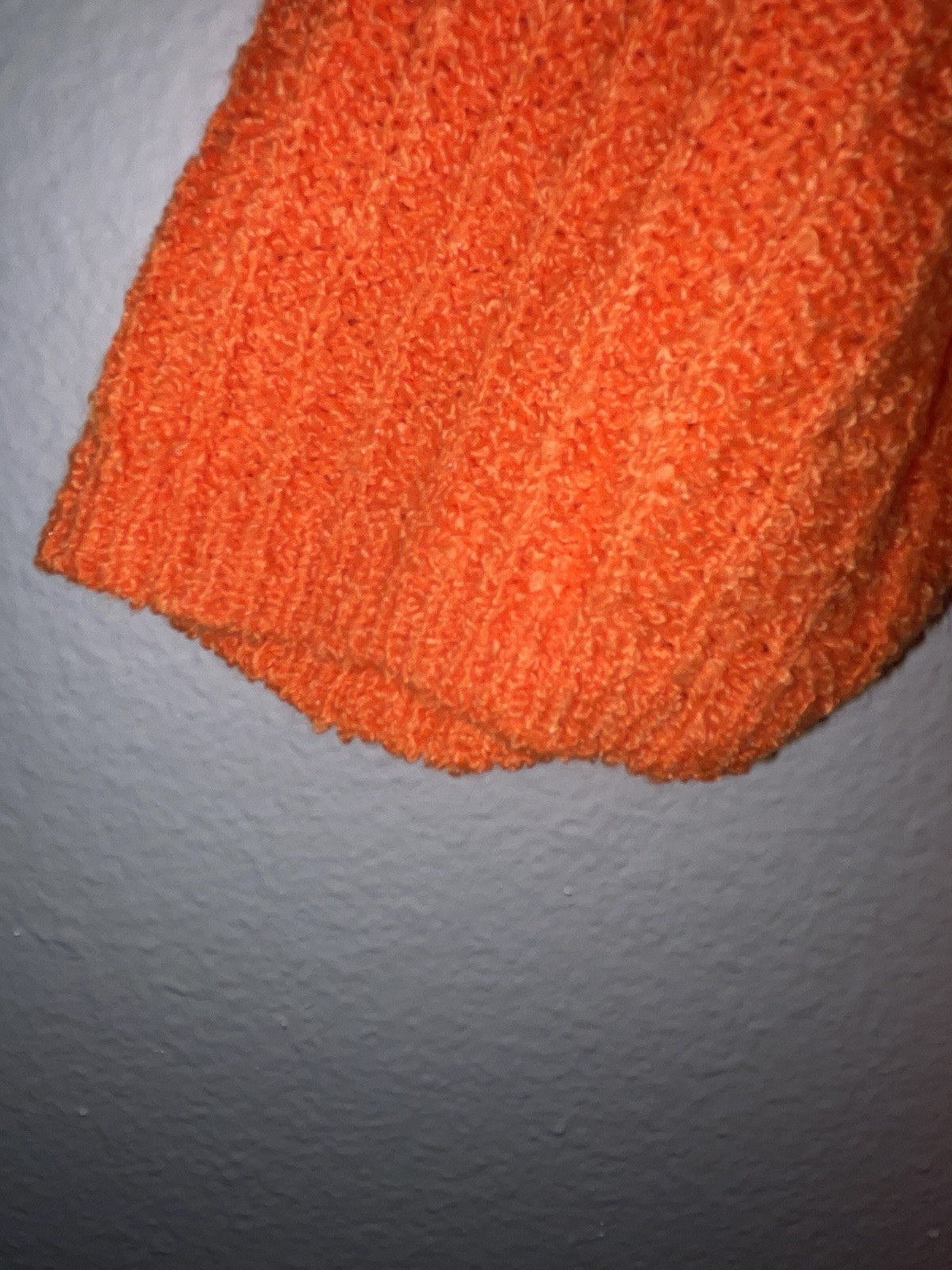 Vintage Handmade Orange Knit Collared Shirt Women’s Retro Short Sleeve Pocket