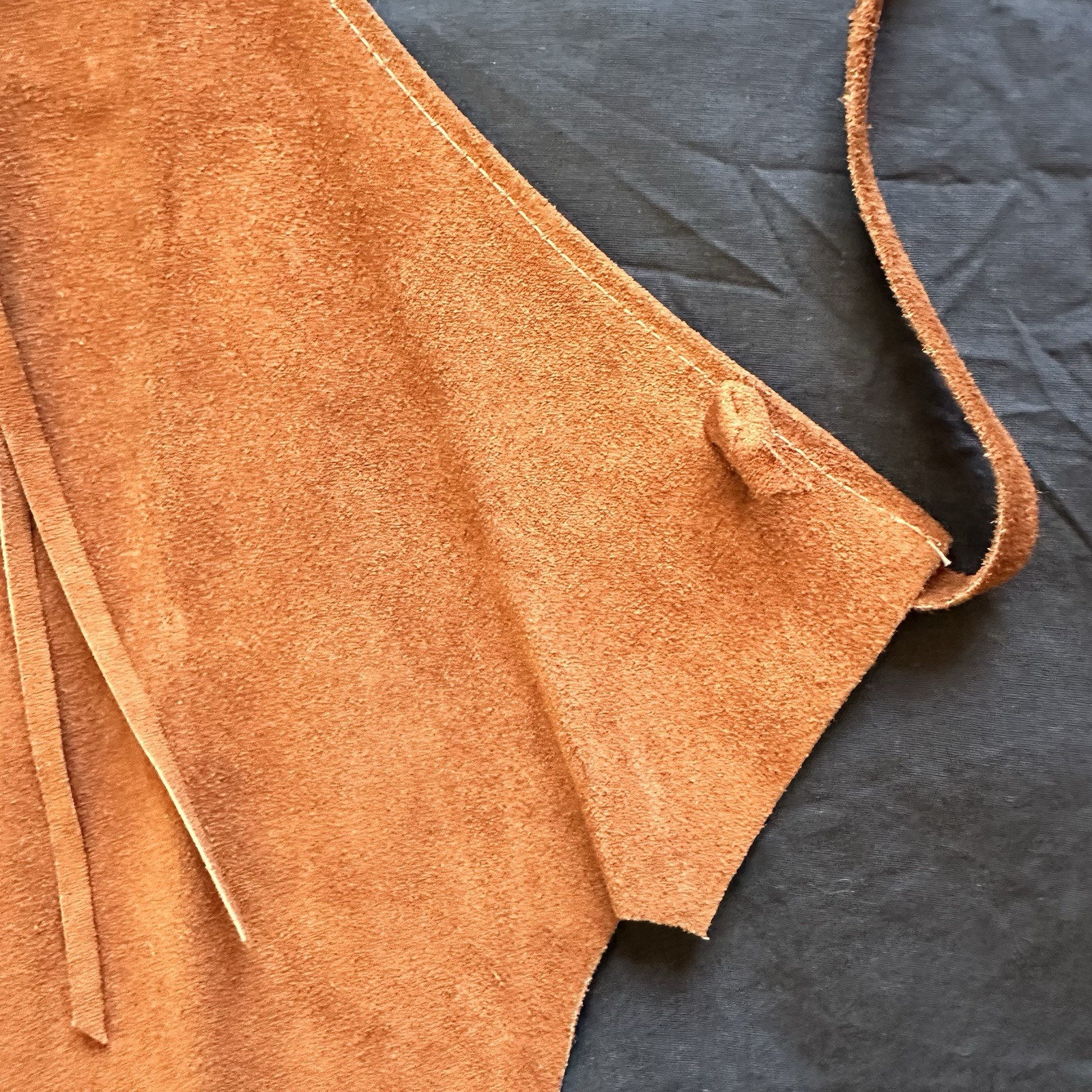 Vintage 70’s NWOT Deadstock Rust Brown Suede Halter Top. Small. Boho. Festival.