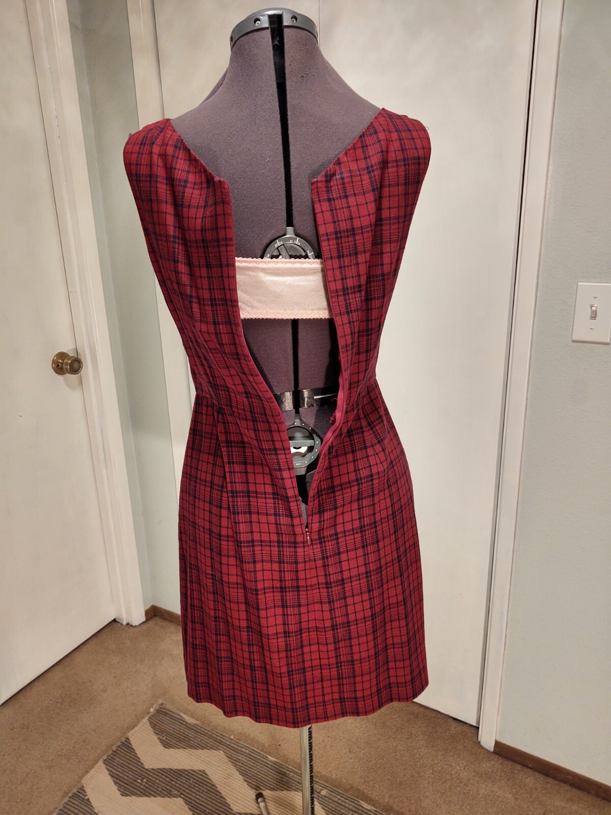 Esprit Red And Blue Plaid Dress Vintage Size 9/10