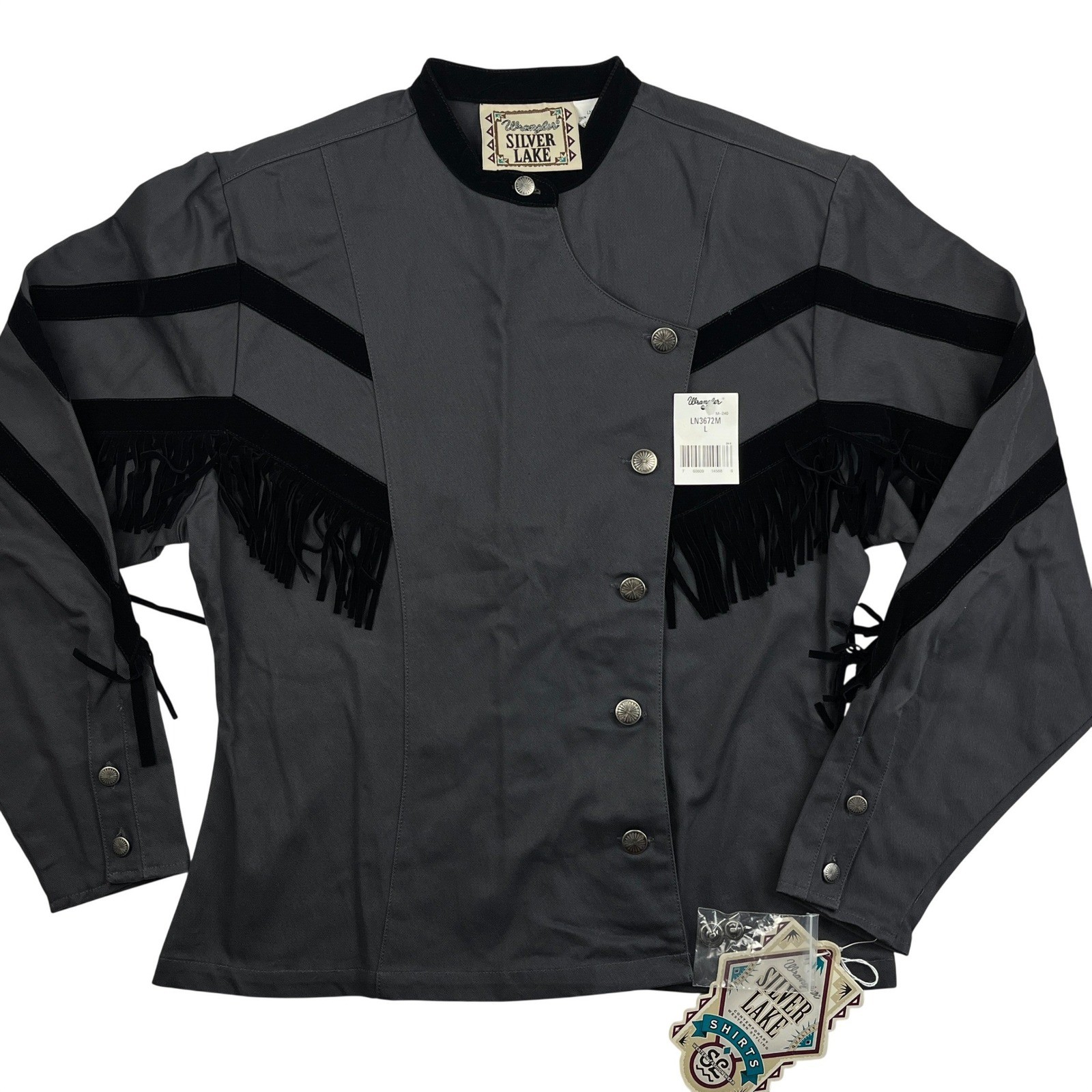 Vintage Wrangler Silver Lake Western Fringe Jacket Large Women Hong Kong 80s/90s