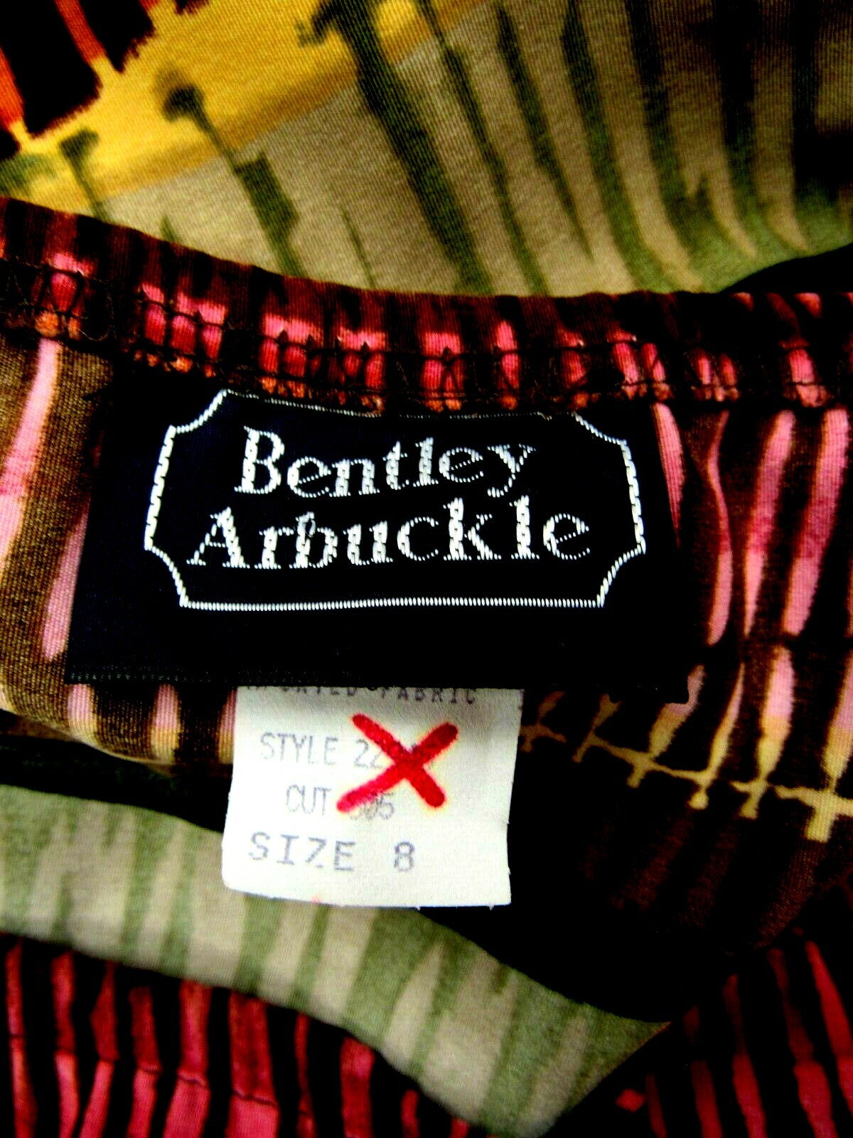 VTG BENTLEY ARBUCKLE Skirt A Line Bargello Art Burgundy Gold Olive Black 8 M EUC