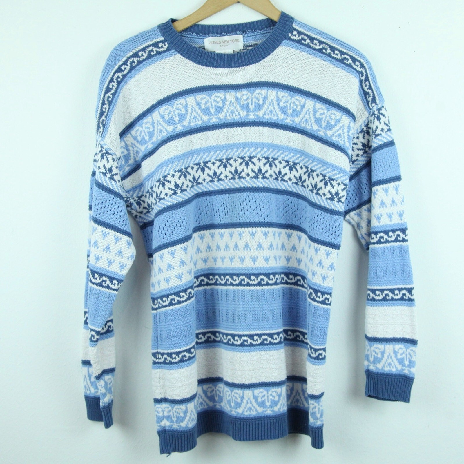 Vintage Small Sweater Stripe Preppy Cotton Blend Nautical Fisherman Country Club