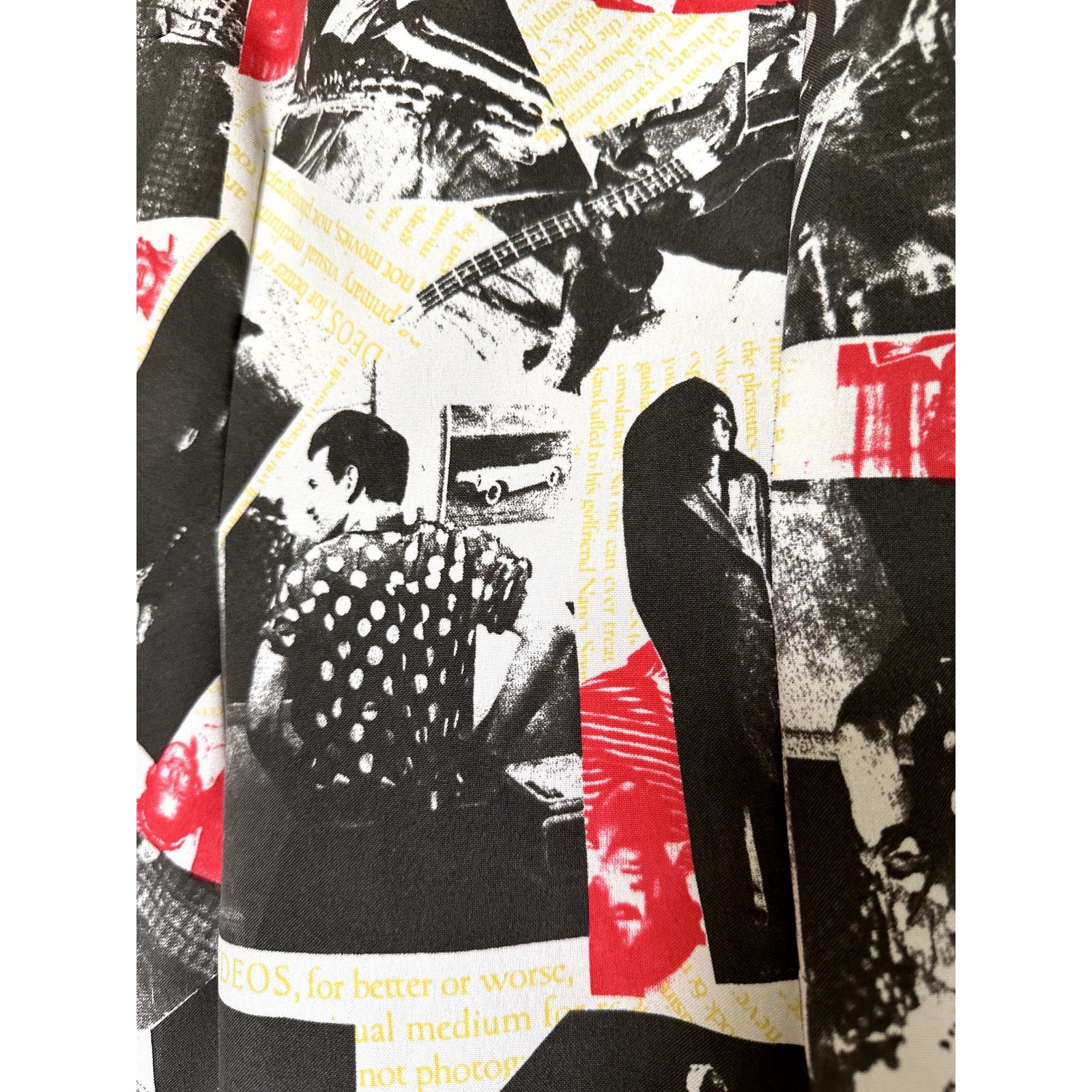 Vintage Rare Archival 80s Stop Only Beatles Pop Culture Media Collage Mini Dress