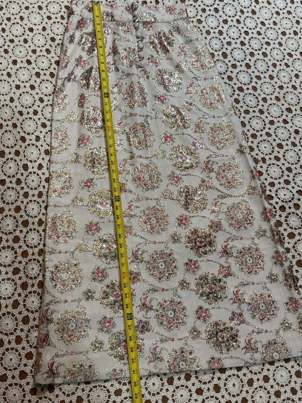 VTG 60s 70s Alice Of California Floral Maxi Skirt Boho Classic Intricate Design