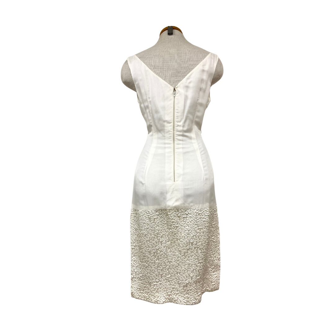 Vintage 1970s Werlé Beverly Hills Bridal Brocade Ivory 2pc Set Mini & Midi Dress