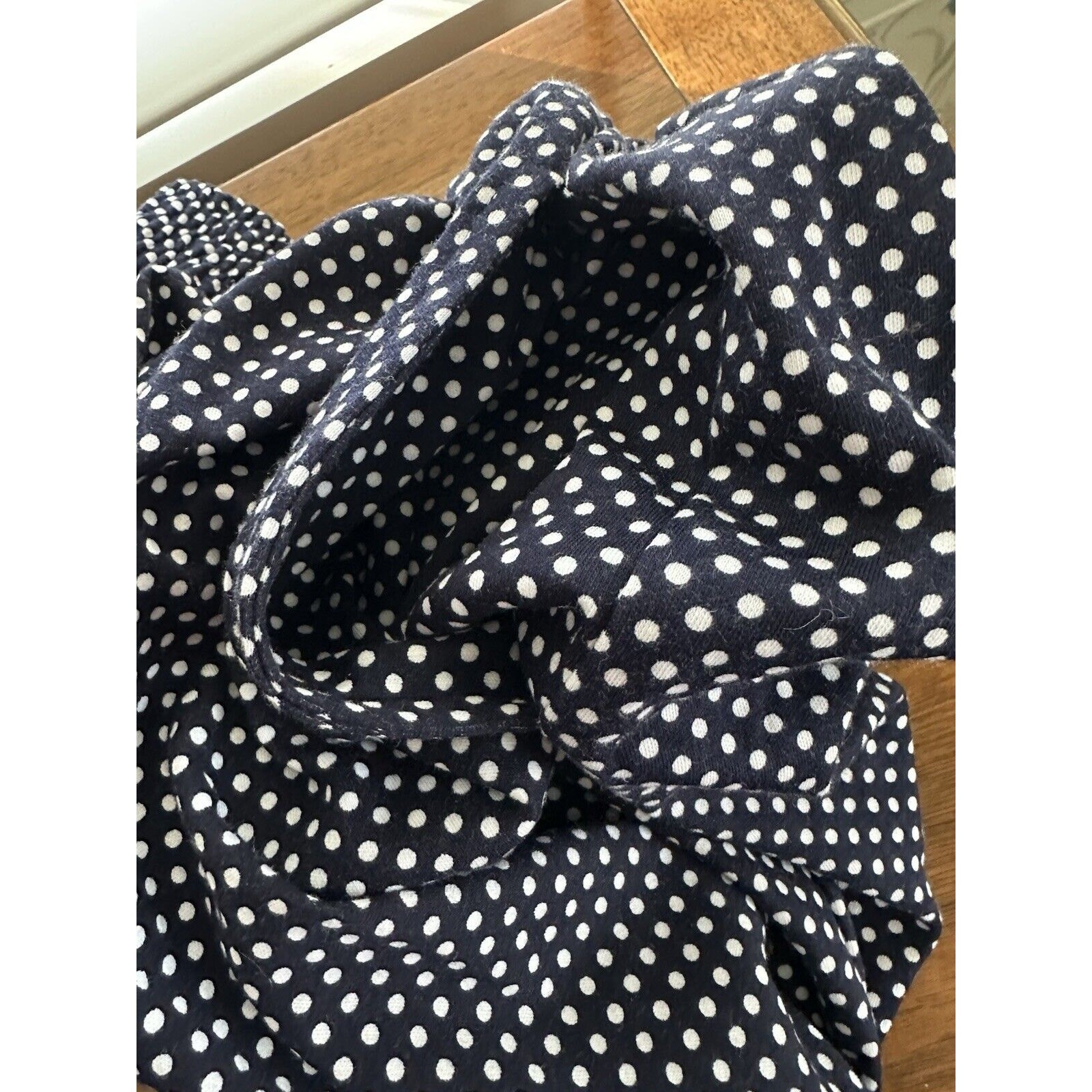 Carroll Reed Polka Dot Cotton Long Skirt Vintage Hong Kong Elastic Waist Pockets