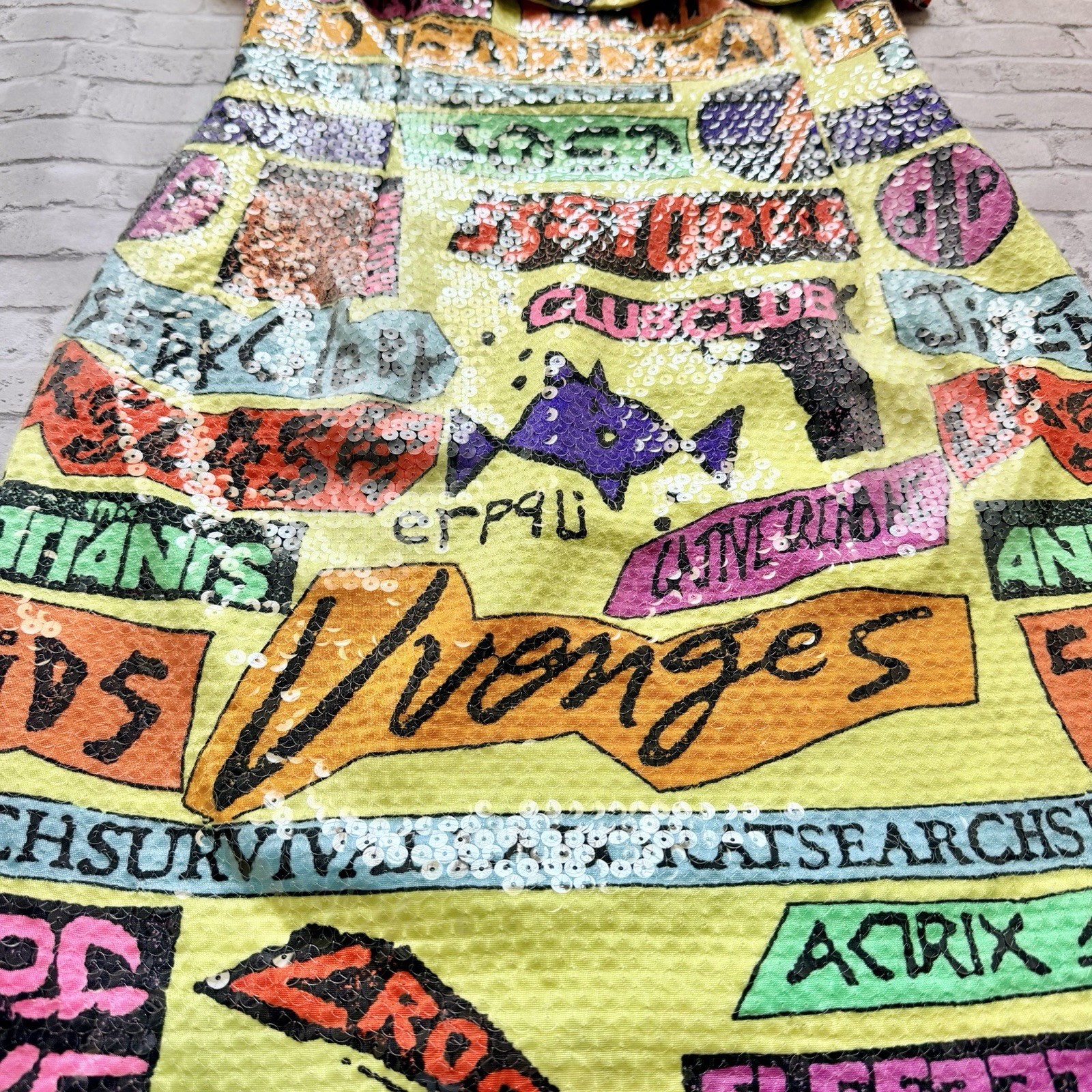 Stephen Sprouse Vintage 1988 Sticker Dress Covered In Sequins