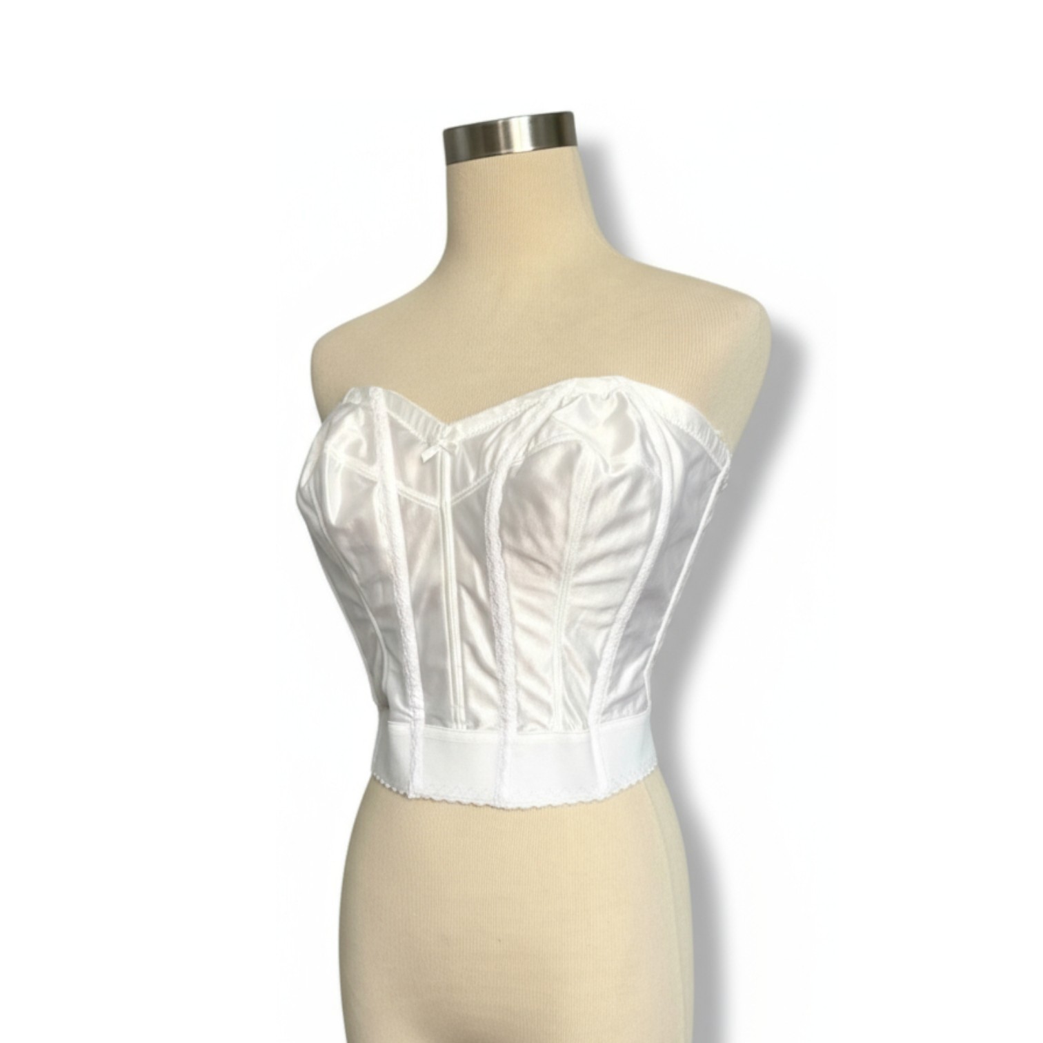 Vintage Corset Bustier Style Bra 42B Wynette by Valmont Lingerie White Style 737