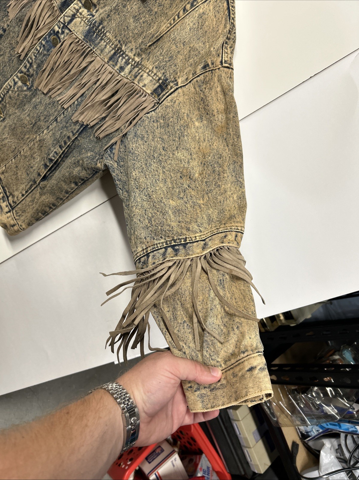 Vintage 70’s 80’s JouJou Denim Fringe Jacket Distressed Grunge Made in USA