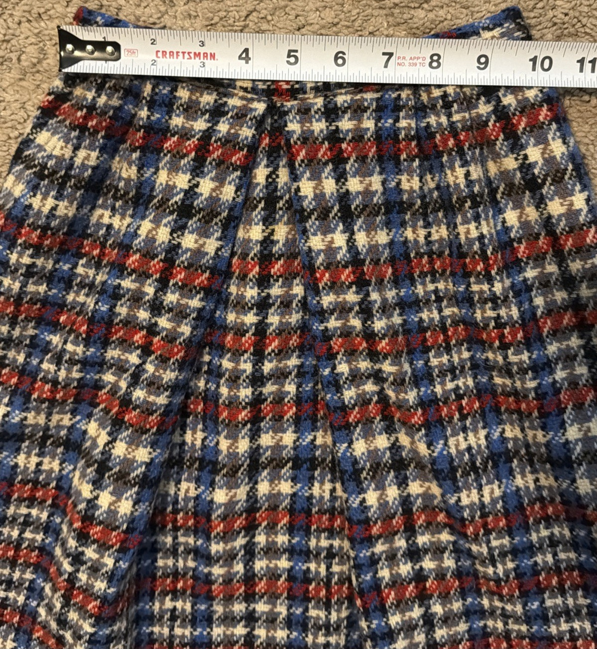 Vintage 1960s Handmade Wool Tweed Skirt Suit Set XXS 00 Cropped Boxy Jacket