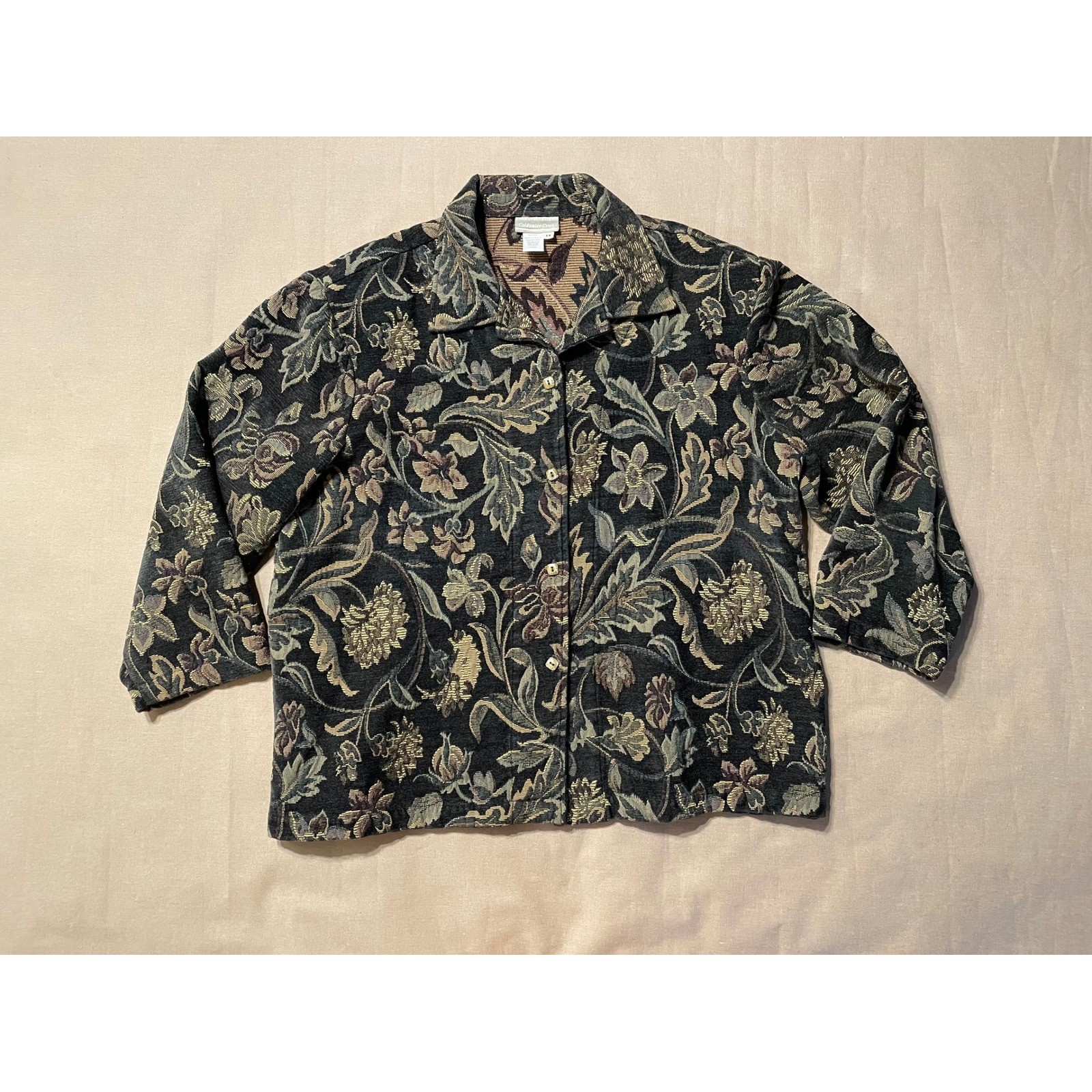 Vintage Coldwater Creek Tapestry Jacket Size 1X Artsy Art to Wear Made in USA