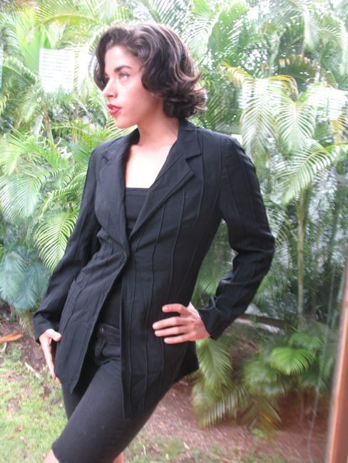 Jon Valdi VTG 80s 90s COUTURE BLACK JACKET COAT celeb fav designer body con s/m