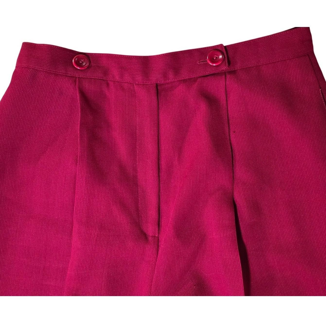 VINTAGE GIANNI 100% Pure wool lined dress slacks deep red maroon ruby trousers