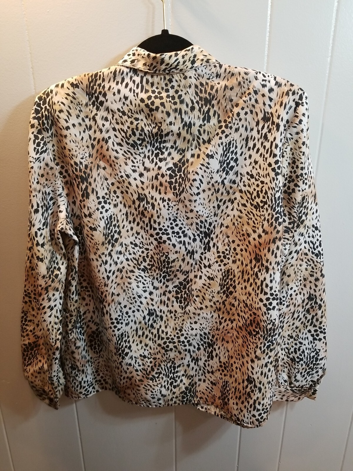 Vintage Haband For Her Women’s 16 Leppard Print L/S Button up Blouse Mob Wife