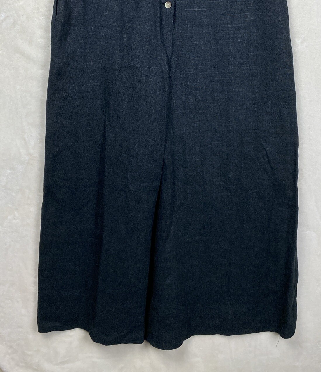 Vintage Harve Benard Maxi Dress Womens Medium Black 100% Linen Heavy Minimalist