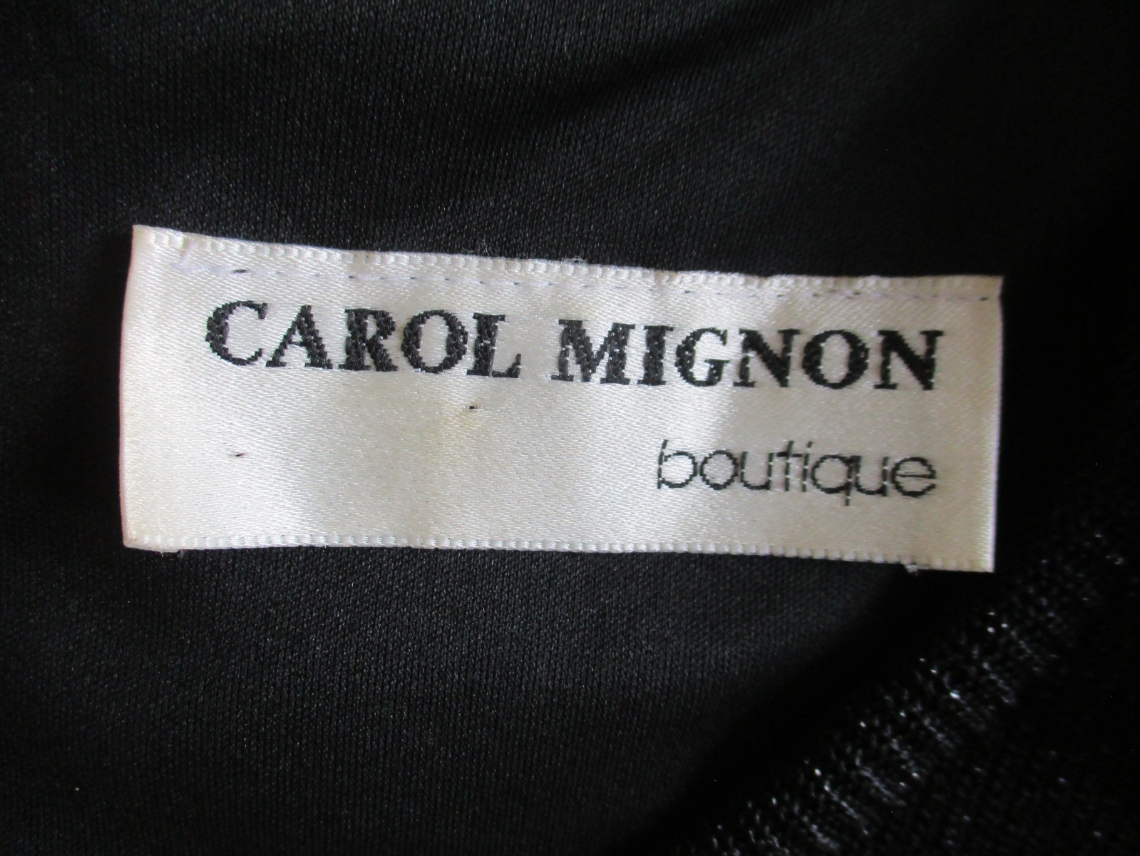 Vtg Carol Mignon Boutique Black Metallic Knit Dress 8 Women Embellished Sleeves