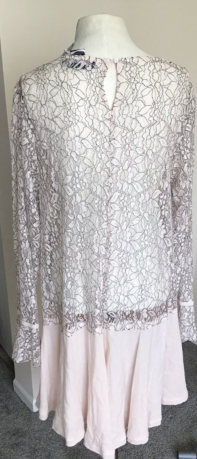 NWT Midnight Velvet Embroidery Rayon Lace Floral Cardigan Cottagecore Sz L PINK
