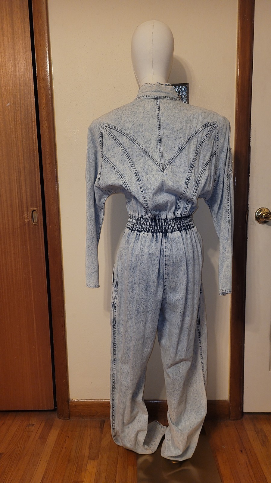 Vintage 80’s IIF Studded Acid Washed Denim Jumpsuit Sz 12